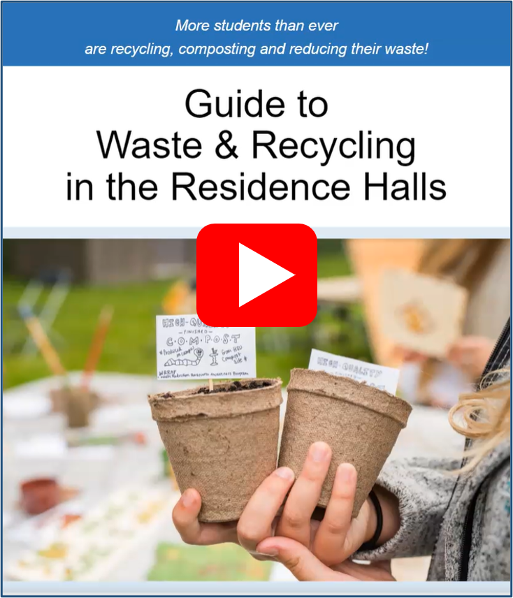 Screenshot of the video, "Guide to Waste & Recycling in the Residence Halls"